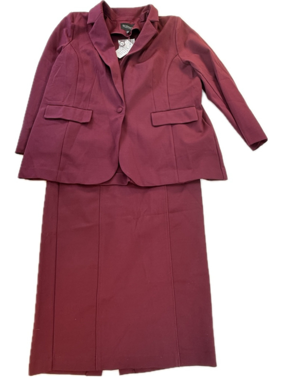 ELOQUII Pants - ELOQUII Size 14 Burgundy Skirt Suit Set Blazer Pencil Skirt Career Wear NWT